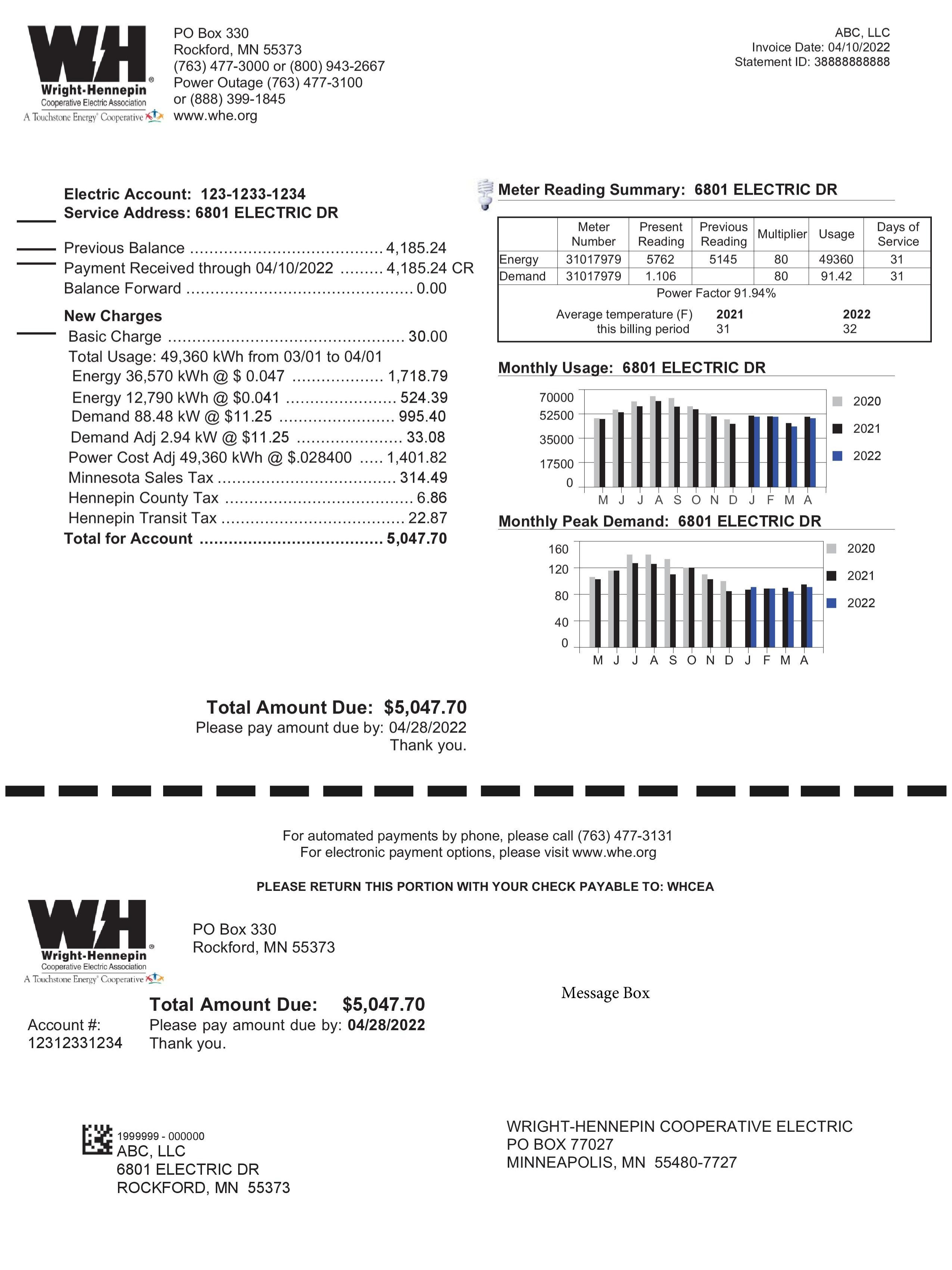 How to Read Your Bill Wright Hennepin Electric