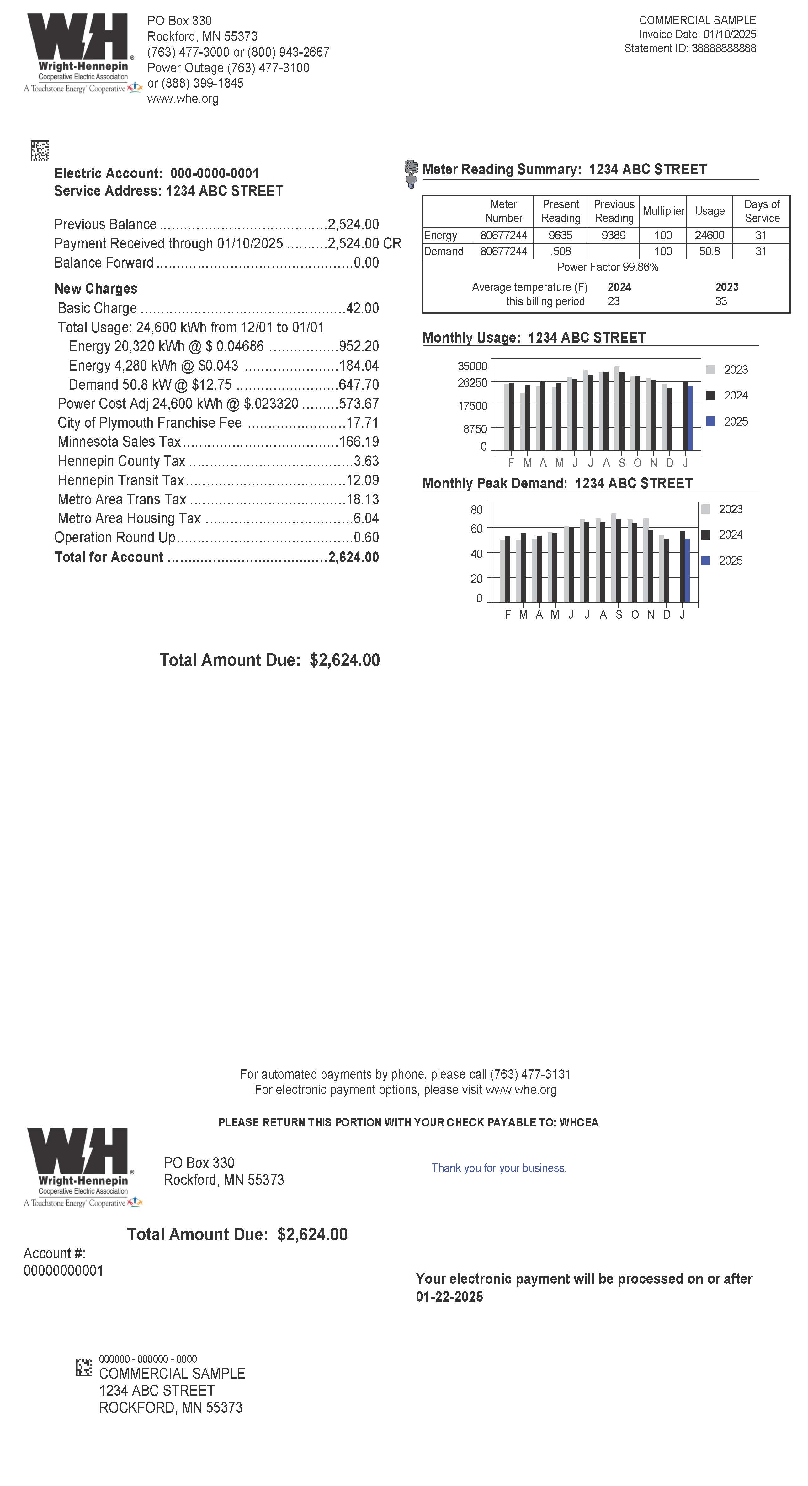 Wright-Hennepin’s commercial electric bill